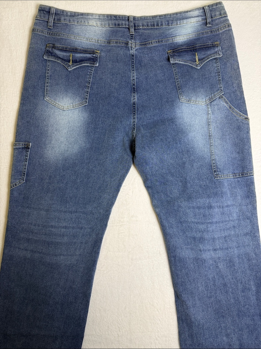 Relaxed Fit Men's Blue Washed Baggy Jeans - Picture 5 of 5